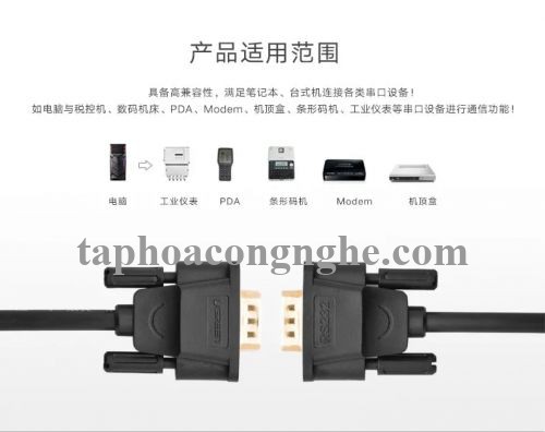 Ugreen 20152 5M màu Đen Cáp tín hiệu nối dài COM RS232 2 đầu âm cao cấp DB101 30020152